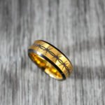 Barbed Wire Ring, Gold Wedding Band, Barbed Wire Wedding Band, Biker Ring