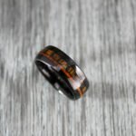 Wood Ring, Wood Wedding Band, Black Tungsten Wedding Band, Wood Wedding Ring