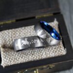 Her Cowboy His Angel Ring, Couple Wedding Bands, Cowboys Rings - Image 3