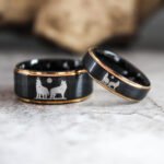 Wolves Rings, Howling Wolves Wedding Bands, Wolf Jewelry