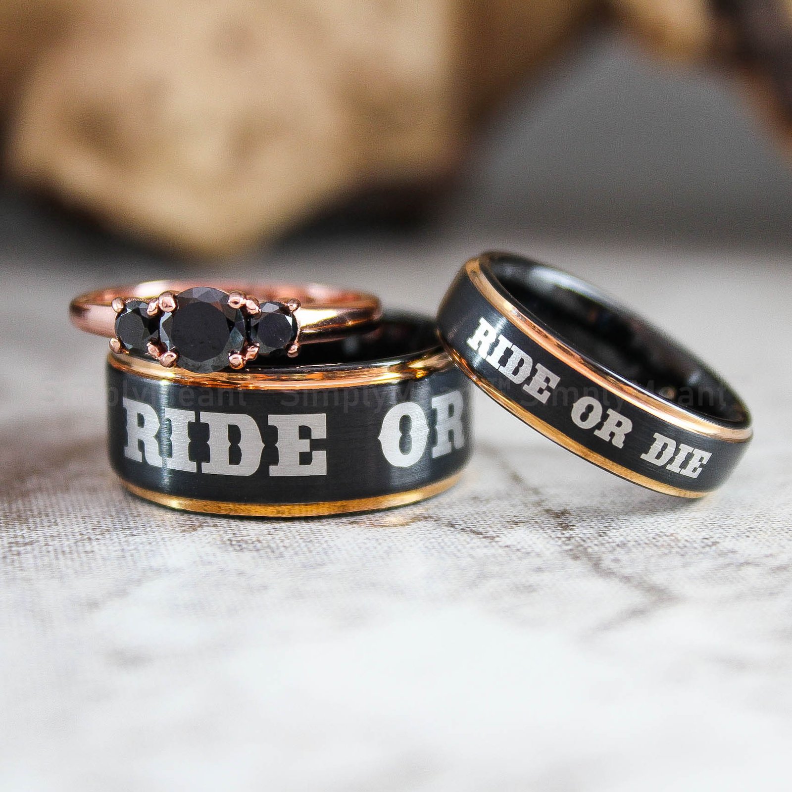 IMG_2232 Ride or Die Rings, Ride or Die, Ride or Die Wedding Rings, Ride or Die Wedding Bands, Black Wedding Rings, Black Wedding Bands, Biker Rings - Image 1