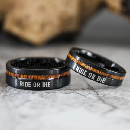 Ride or Die Rings, Ride or Die, Ride or Die Wedding Rings, Ride or Die Wedding Bands, Black Wedding Rings, Black Wedding Bands, Biker Rings