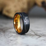 Fire Department Ring, Fireman Ring, Black Tungsten Band Brushed Finish Rose Gold Interior, Firefighter Ring, Fireman Jewelry, First Responder Ring
