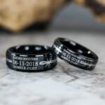Personalized Banded Together Rings, Matching Couple Wedding Bands, Couple Wedding Rings