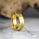 Gold Wedding Band, Yellow Gold Wedding Ring, Yellow Gold Tungsten Ring, Yellow Gold Ring