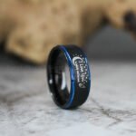 To Infinity and Beyond Ring, Black Wedding Band, Black Tungsten Ring