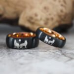 Wolves Ring, Howling Wolves Wedding Band, Wolf Jewelry, Hunting Ring - Image 3