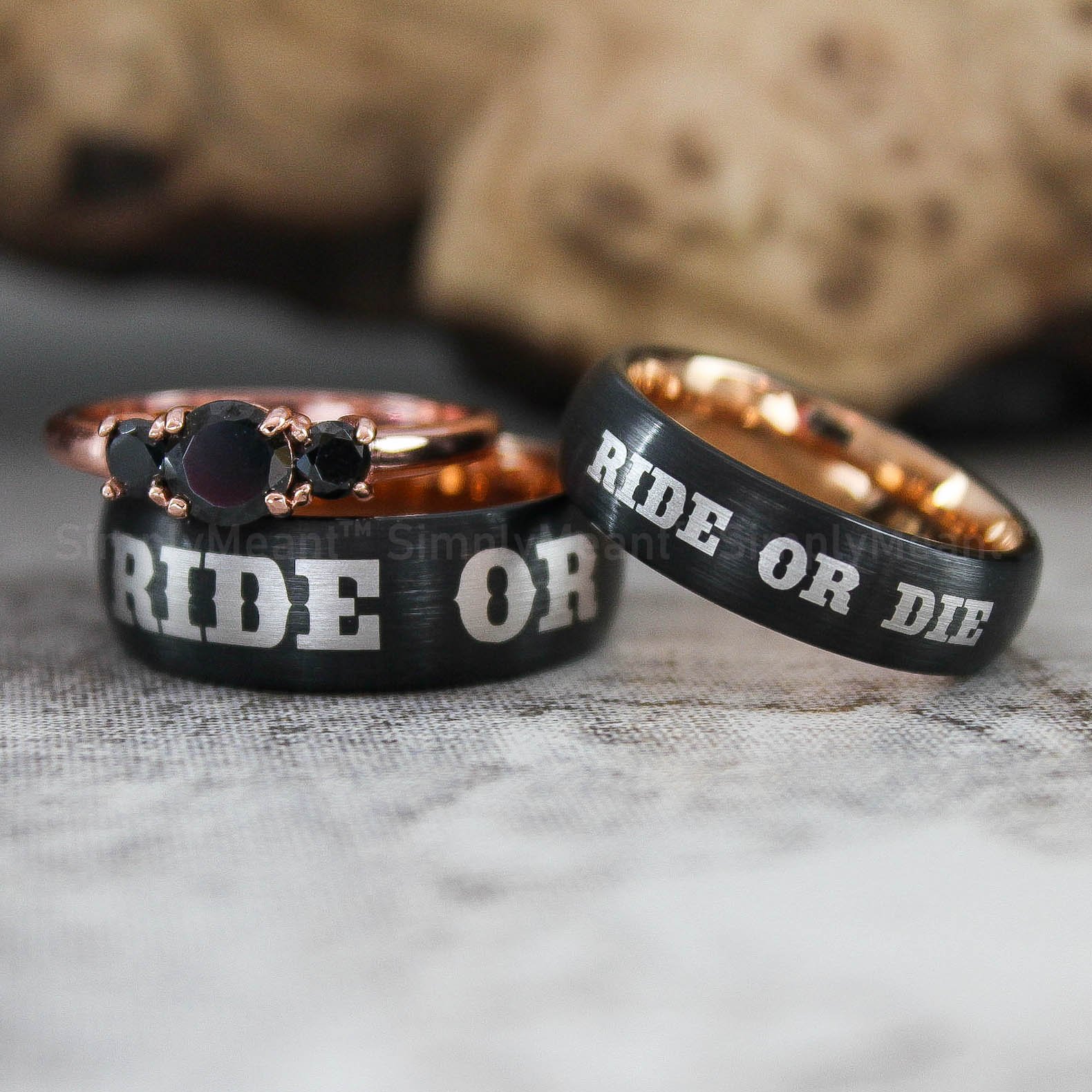 IMG_2335 Ride or Die Rings, Ride or Die, Ride or Die Wedding Rings, Ride or Die Wedding Bands, Black Wedding Rings, Black Wedding Bands, Biker Rings - Image 1