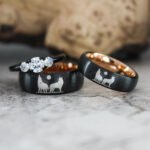 Wolves Rings, Howling Wolves Wedding Bands, Wolf Jewelry