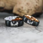 Wolves Rings, Howling Wolves Wedding Bands, Wolf Jewelry