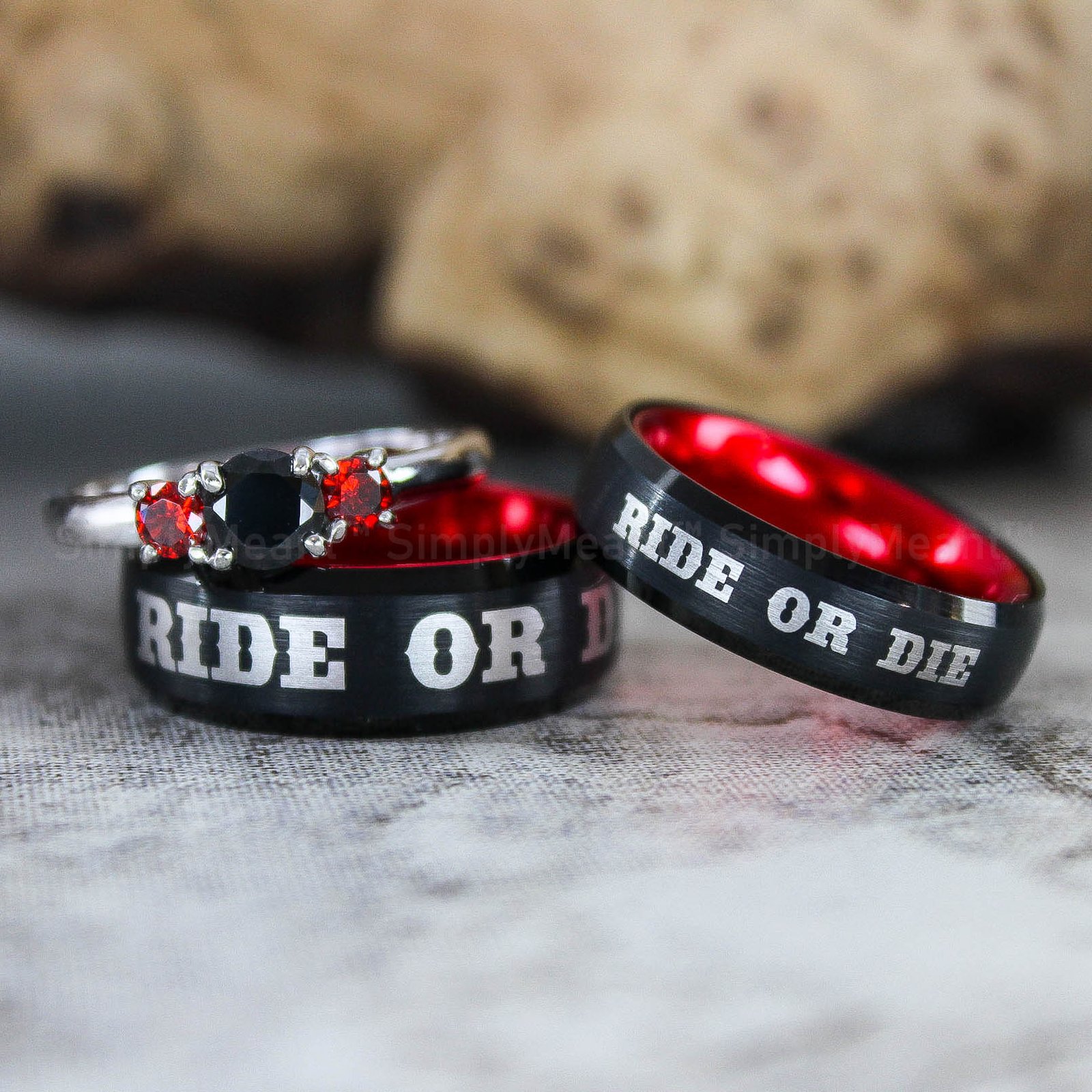 IMG_2349 Ride or Die Rings, Ride or Die, Ride or Die Wedding Rings, Ride or Die Wedding Bands, Black Wedding Rings, Black Wedding Bands, Biker Rings - Image 1
