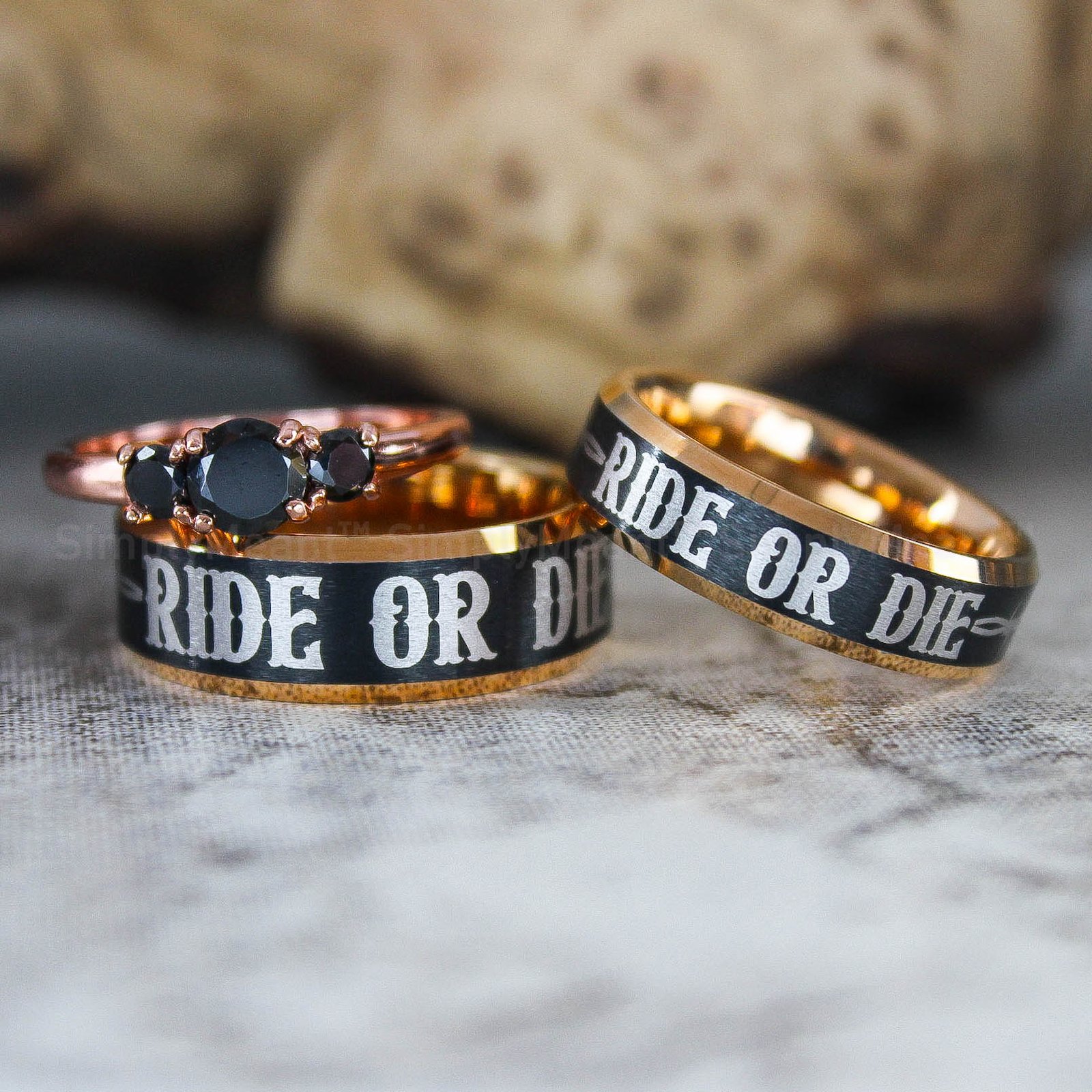 IMG_2356 Ride or Die Ring, Ride or Die, Ride or Die Wedding Rings, Ride or Die Wedding Band, Black Wedding Ring, Black Wedding Band, Biker Ring - Image 1
