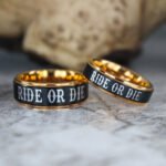 Ride or Die Ring, Ride or Die, Ride or Die Wedding Rings, Ride or Die Wedding Band, Black Wedding Ring, Black Wedding Band, Biker Ring - Image 4