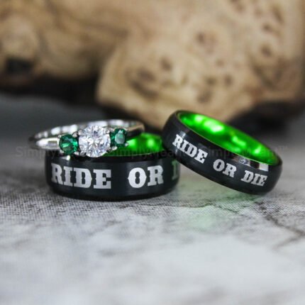 Ride or Die Rings, Ride or Die, Ride or Die Wedding Rings, Ride or Die Wedding Bands, Black Wedding Rings, Black Wedding Bands, Biker Rings