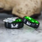 Wolves Rings, Howling Wolves Wedding Bands, Wolf Jewelry