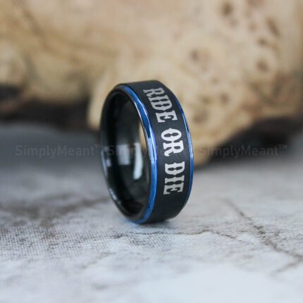 Ride or Die Ring, Ride or Die, Ride or Die Wedding Rings, Ride or Die Wedding Band, Black Wedding Ring, Black Wedding Band, Biker Ring