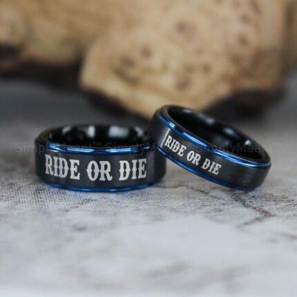 Ride or Die Rings, Ride or Die, Ride or Die Wedding Rings, Ride or Die Wedding Bands, Black Wedding Rings, Black Wedding Bands, Biker Rings