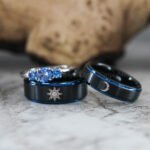 Sun and Moon Rings, Sun and Moon Wedding Bands, Sun and Moon Jewelry, Couple Rings