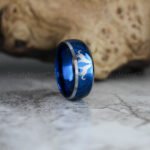 Wolves Rings, Howling Wolves Wedding Bands, Wolf Jewelry, Blue Wedding Bands - Image 4