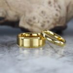 Yellow Gold Wedding Bands, Matching Couple Rings, Yellow Gold Wedding Rings, Gold Tungsten Rings, Gold Rings
