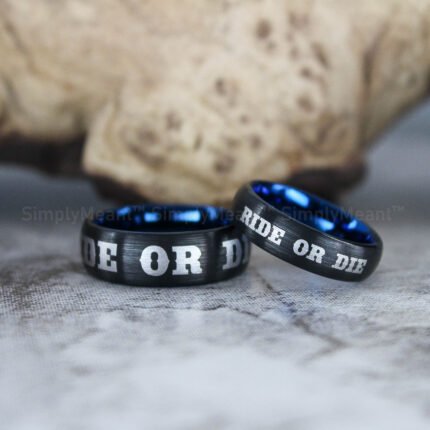 Ride or Die Rings, Ride or Die, Ride or Die Wedding Rings, Ride or Die Wedding Bands, Black Wedding Rings, Black Wedding Bands, Biker Rings