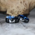 Wolves Rings, Howling Wolves Wedding Bands, Wolf Jewelry