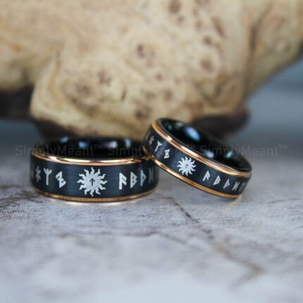 Runes Rings, Til Valhalla Rings, Til Valhalla Wedding Bands, Nordic Runes Rings