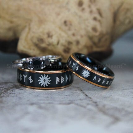 Runes Rings, Til Valhalla Rings, Til Valhalla Wedding Bands, Nordic Runes Rings
