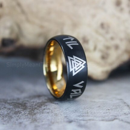 Runes Ring, Til Valhalla Ring, Til Valhalla Wedding Band, Nordic Runes Ring