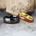 Wood Rings, Wood Wedding Bands, Black Tungsten Wedding Bands, Wood Wedding Rings