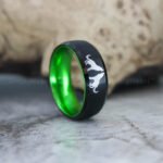 Wolves Rings, Howling Wolves Wedding Bands, Wolf Jewelry - Image 3