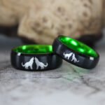 Wolves Rings, Howling Wolves Wedding Bands, Wolf Jewelry - Image 4