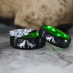Wolves Rings, Howling Wolves Wedding Bands, Wolf Jewelry
