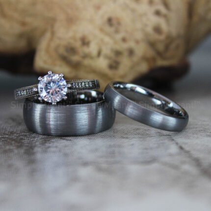 Silver Wedding Bands, Matching Couple Rings, Silver Wedding Rings, Silver Tungsten Rings, Silver Rings