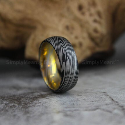 Damascus Steel Ring, Damascus Steel Wedding Band, Damascus Steel Wedding Ring