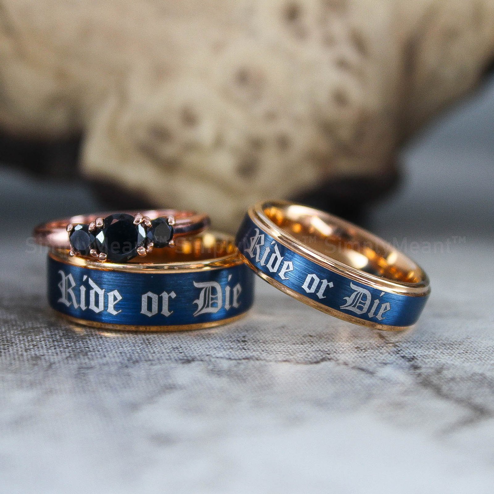 IMG_2594 Ride or Die Rings, Ride or Die, Ride or Die Wedding Rings, Ride or Die Wedding Bands, Rose Gold Wedding Rings, Rose Gold Wedding Bands, Biker Rings - Image 1