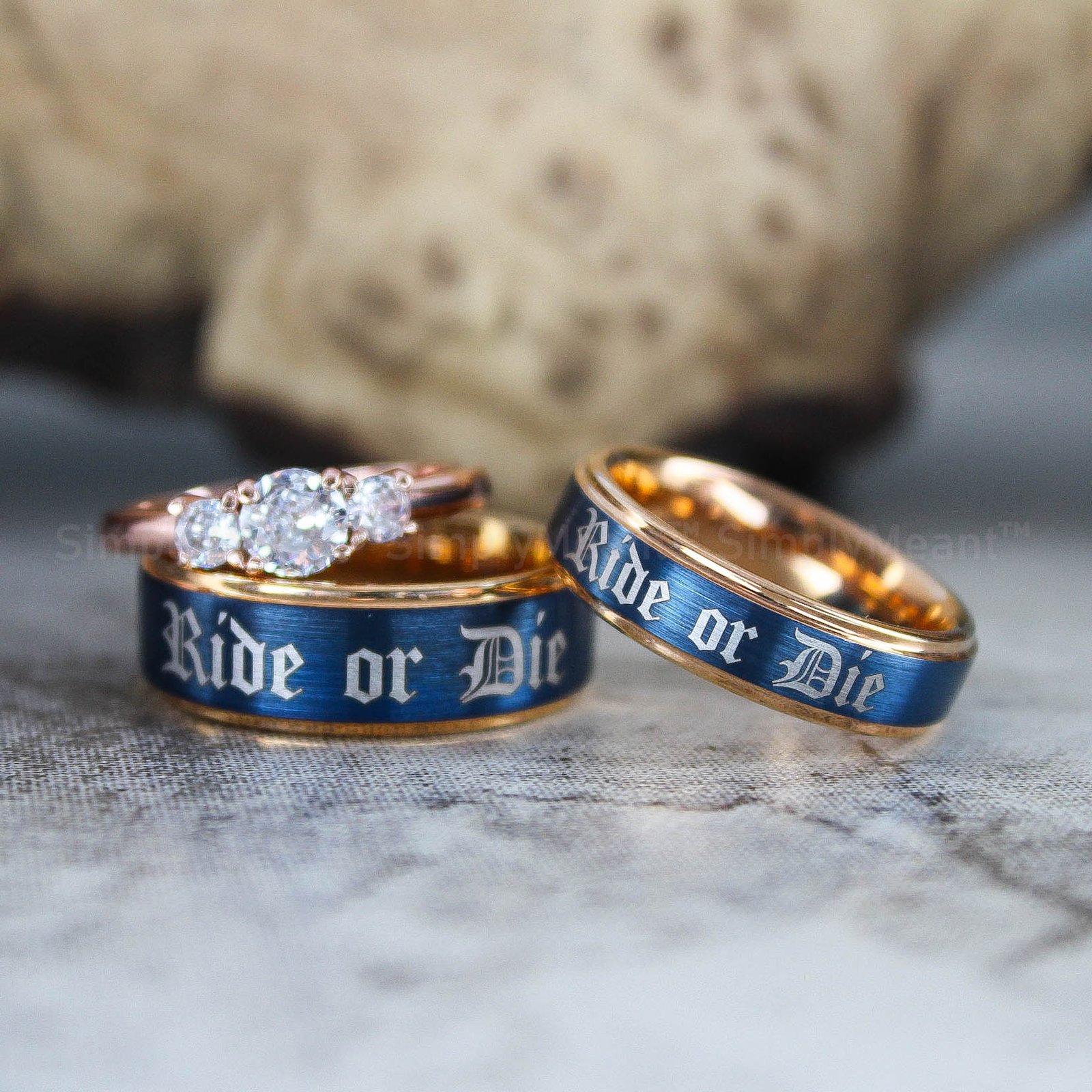IMG_2595 Ride or Die Rings, Ride or Die, Ride or Die Wedding Rings, Ride or Die Wedding Bands, Rose Gold Wedding Rings, Rose Gold Wedding Bands, Biker Rings - Image 1