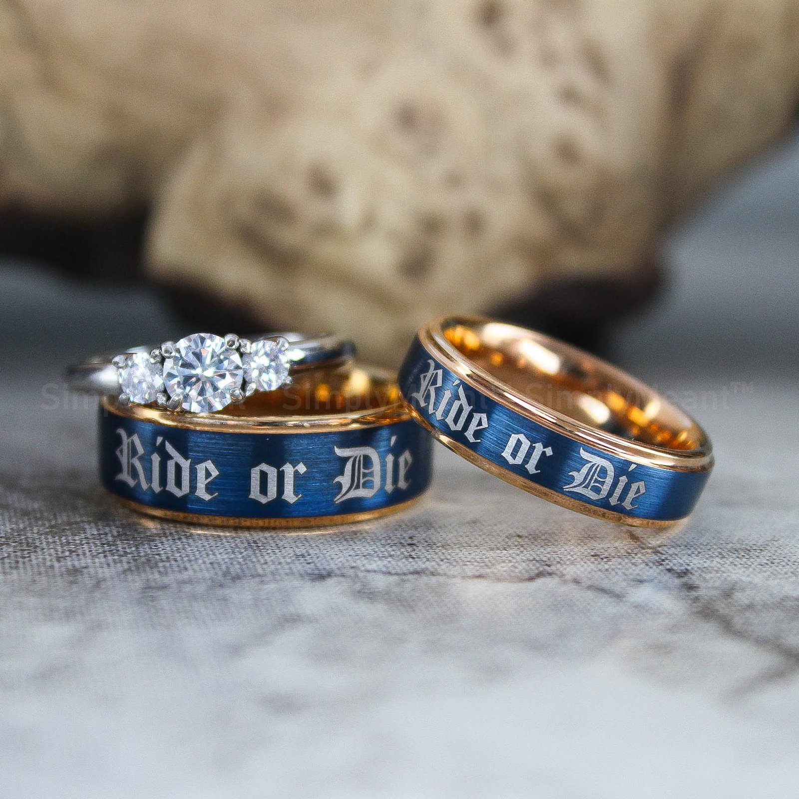 IMG_2596 Ride or Die Rings, Ride or Die, Ride or Die Wedding Rings, Ride or Die Wedding Bands, Rose Gold Wedding Rings, Rose Gold Wedding Bands, Biker Rings - Image 1