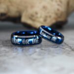 Ride or Die Rings, Blue Wedding Bands, Couple Ring Set, Matching Couple Rings