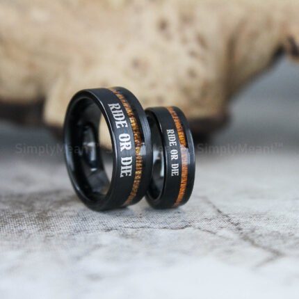 Ride or Die Rings, Ride or Die, Ride or Die Wedding Rings, Ride or Die Wedding Bands, Black Wedding Rings, Black Wedding Bands, Biker Rings