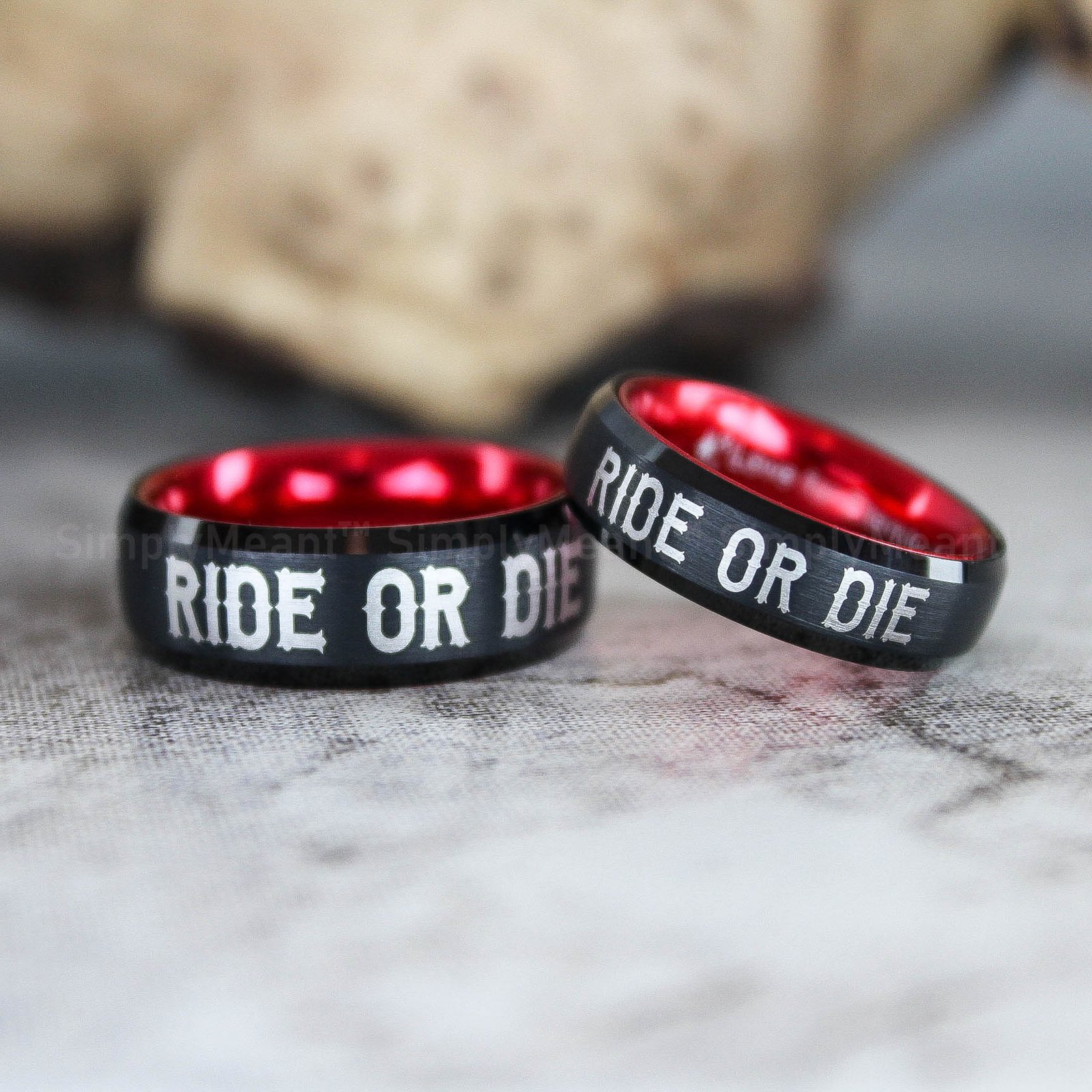 IMG_2625 Ride or Die Rings, Ride or Die, Ride or Die Wedding Rings, Ride or Die Wedding Bands, Black Wedding Rings, Black Wedding Bands, Biker Rings - Image 1