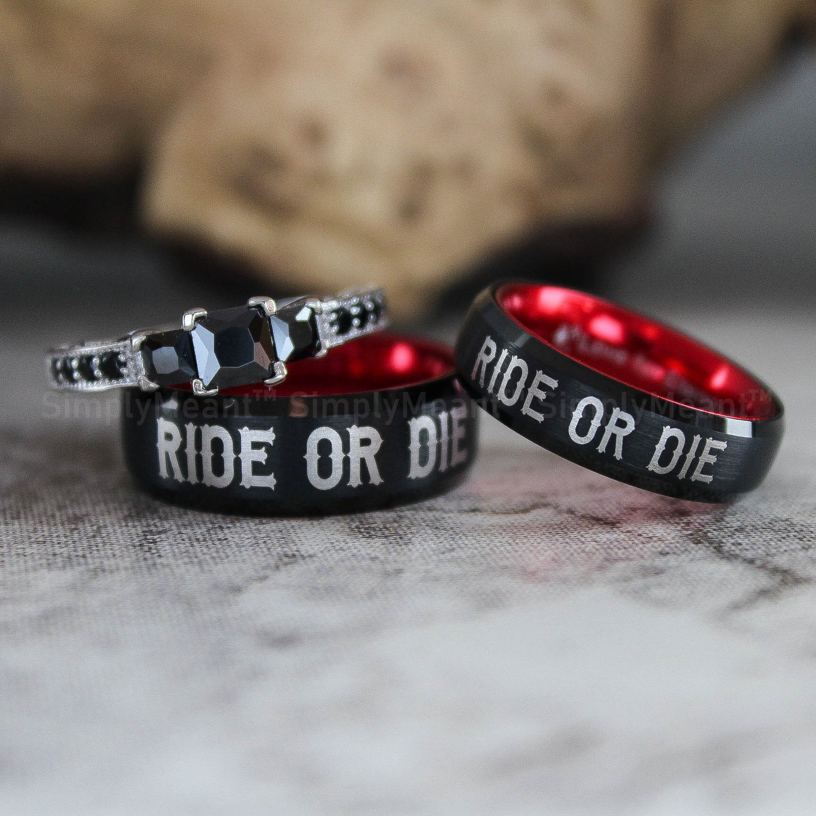 IMG_2627 Ride or Die Rings, Ride or Die, Ride or Die Wedding Rings, Ride or Die Wedding Bands, Black Wedding Rings, Black Wedding Bands, Biker Rings - Image 1