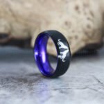Wolves Rings, Howling Wolves Wedding Bands, Wolf Jewelry - Image 5
