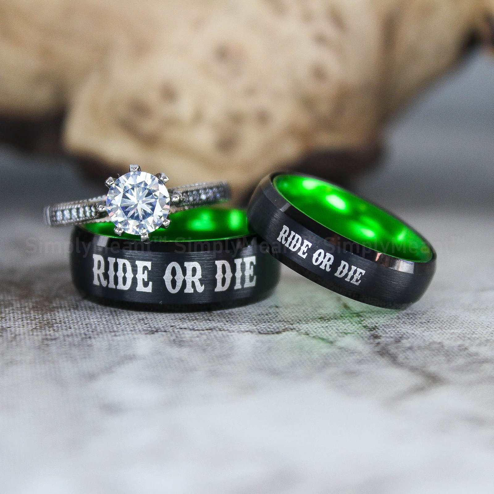 IMG_2645 Ride or Die Rings, Ride or Die, Ride or Die Wedding Rings, Ride or Die Wedding Bands, Black Wedding Rings, Black Wedding Bands, Biker Rings - Image 1