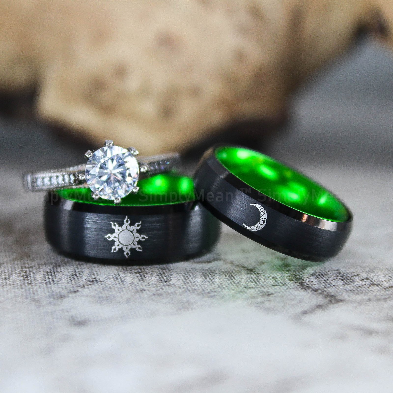 IMG_2647 Sun and Moon Rings, Sun and Moon Wedding Bands, Sun and Moon Jewelry, Couple Rings - Image 1