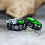 Sun and Moon Rings, Sun and Moon Wedding Bands, Sun and Moon Jewelry, Couple Rings