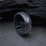 Damascus Steel Ring, Damascus Steel Wedding Band, Damascus Steel Wedding Ring - Image 4