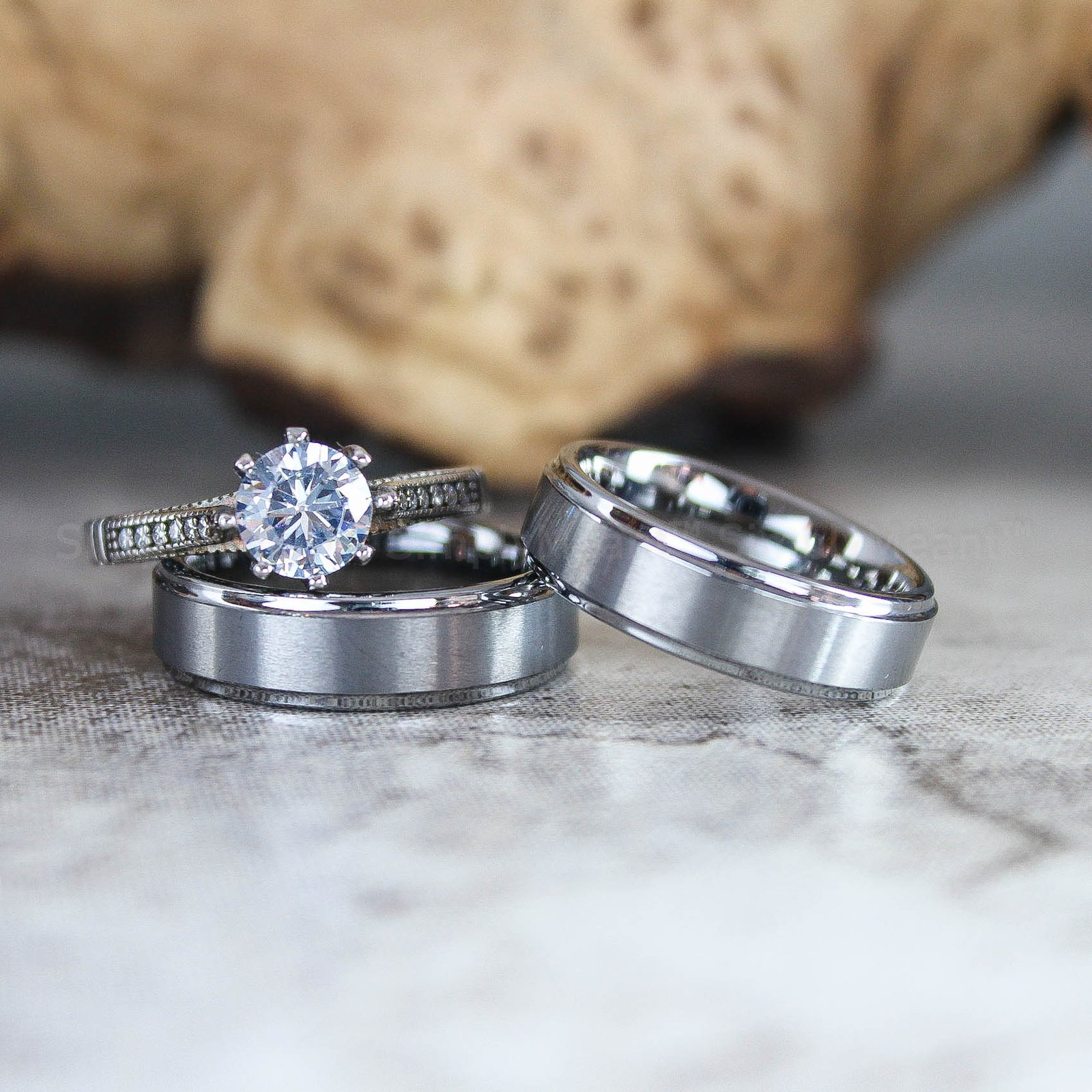 IMG_2730 Silver Wedding Bands, Matching Couple Rings, Silver Wedding Rings, Silver Tungsten Rings, Silver Rings - Image 1