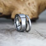 Silver Wedding Band, Silver Wedding Ring, Silver Tungsten Ring, Silver Ring - Image 3