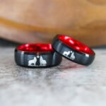 Wolves Rings, Howling Wolves Wedding Bands, Wolf Jewelry - Image 3